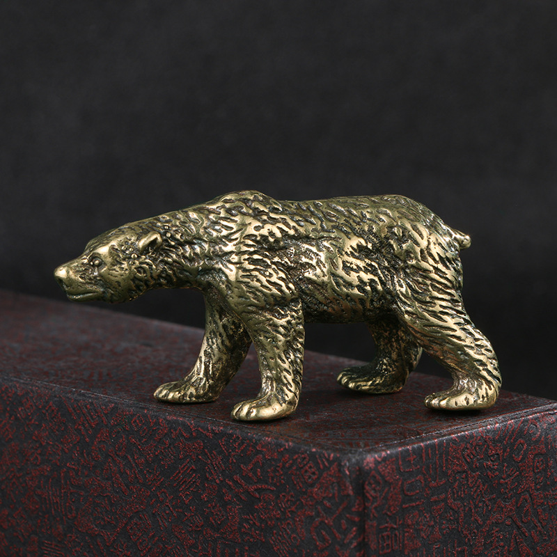 Vintage Collectible Bears - قطعة واحدة: تمثال دب نحاسي عتيق