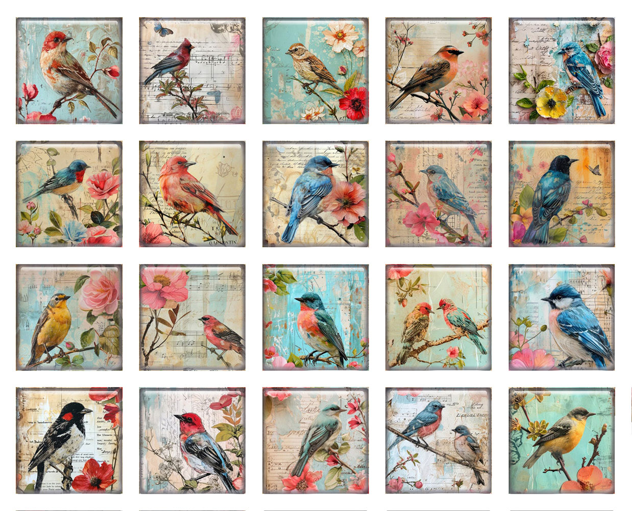 Vintage Collectible Item - كابوشون زجاجي مسطح بتصميم عتيق مختلط