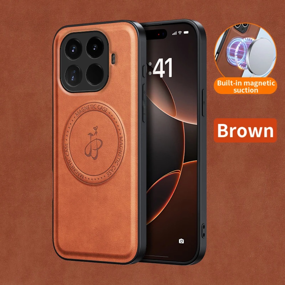 Camera Leather Case - غطاء مغناطيسي من الجلد الصناعي لهواتف